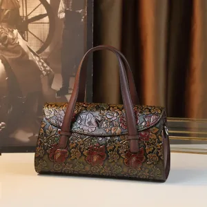 Sac À Main Femme Polyvalent Cuir Fleurie