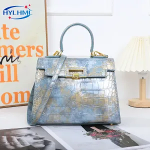 Sac À Main En Cuir Femmes Croco Brillant