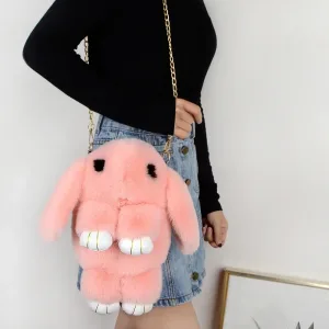 Sac À Bandoulière En Peluche Lapin Pour Enfant