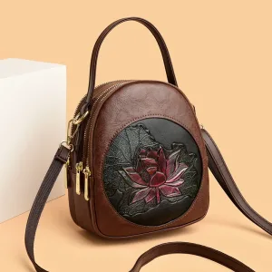 Sac À Bandoulière De Luxe À Motif De Lotus Pour Femme