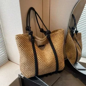Sac À Main Élégant En Paille Tissée Pour Femme