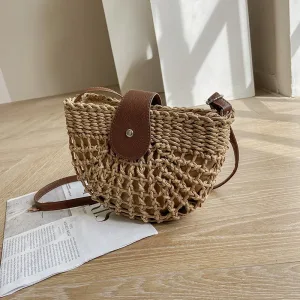 Sac À Bandoulière En Rotin Fait À La Main Pour Femme
