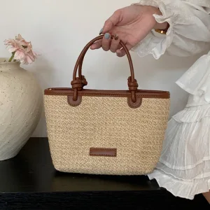 Sac À Bandoulière En Paille Tissés Pour Femme