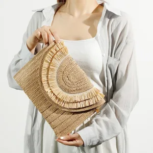Sac Tissé En Paille Fait À La Main Pour Femme